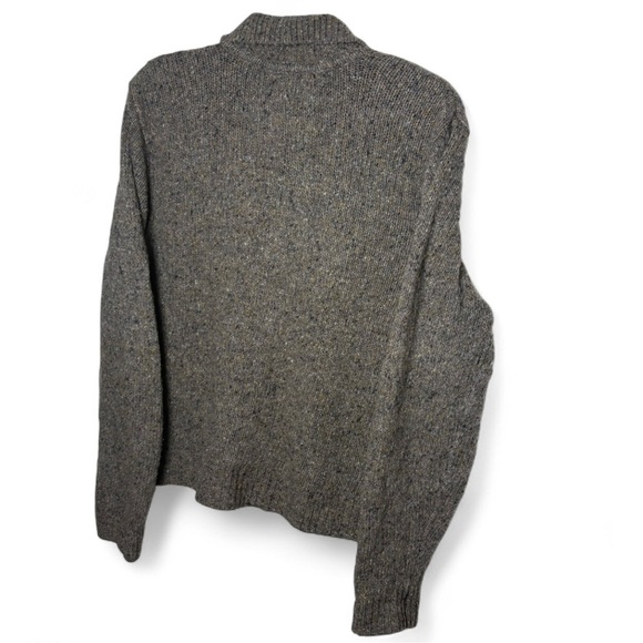 Part Two Wool Alpaca Collared Cardigan Sweater Brown Gray Large Cozy Knit - Picture 7 of 7